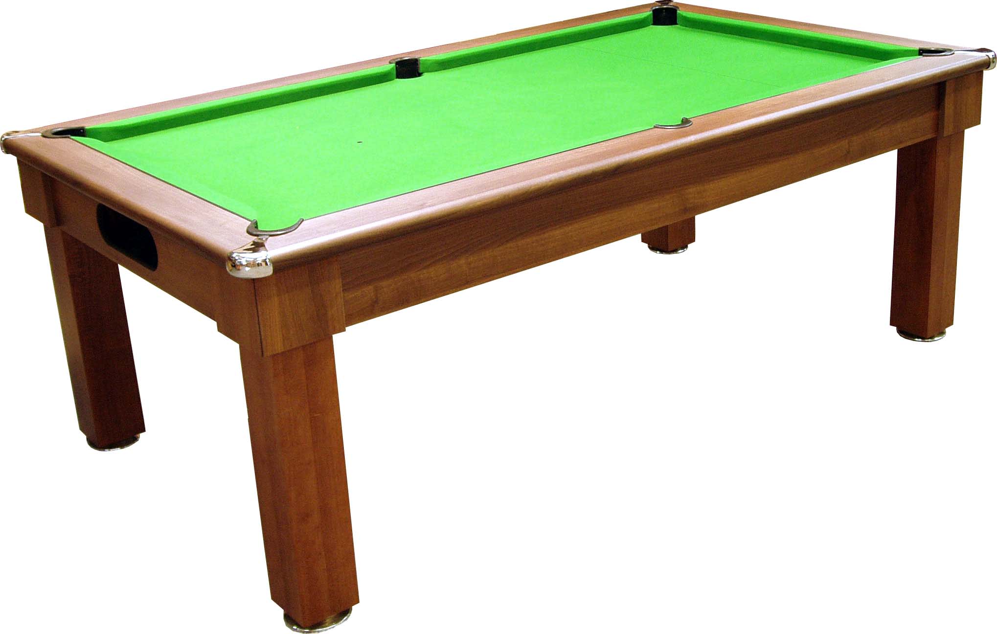 Oxford Pool Dining Table - Dark Walnut with Green cloth